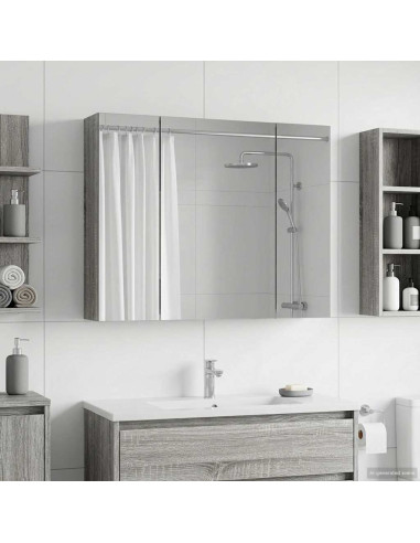 Mobiletto per specchio da bagno Grigio Sonoma 60 x 14,5 x 50 cm