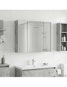 Mobiletto per specchio da bagno Grigio cemento