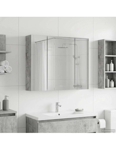 Mobiletto per specchio da bagno Grigio cemento