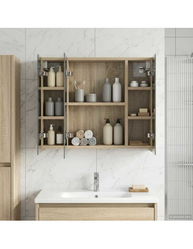 Mobiletto per specchio da bagno Rovere Sonoma 60 x 14,5 x 50 cm