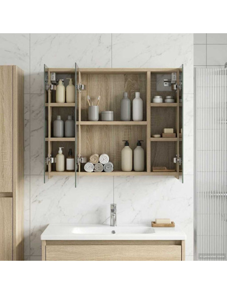 Mobiletto per specchio da bagno Rovere Sonoma 60 x 14,5 x 50 cm