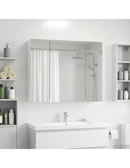Mobiletto per specchio da bagno Bianco 60 x 14,5 x 50 cm
