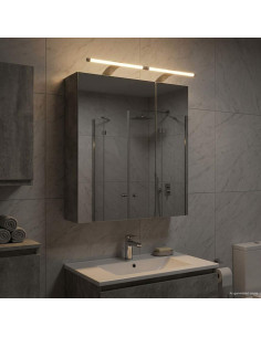 Mobiletto per specchio da bagno con lo scaffale Grigio cemento