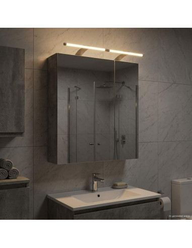 Mobiletto per specchio da bagno con lo scaffale Grigio cemento