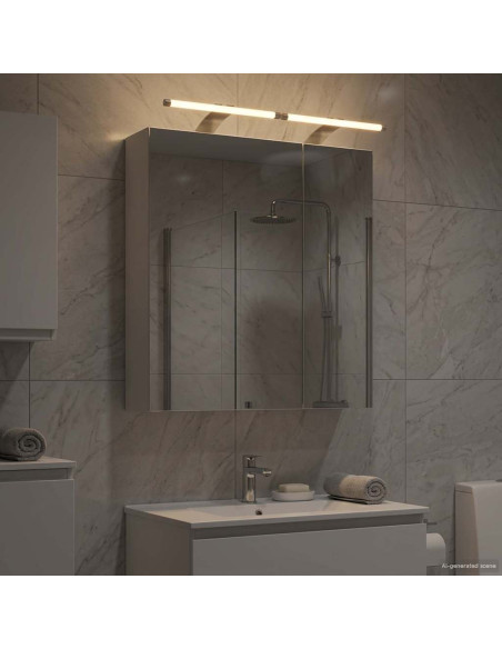 Mobiletto per specchio da bagno Bianco 60 x 14,5 x 70 cm