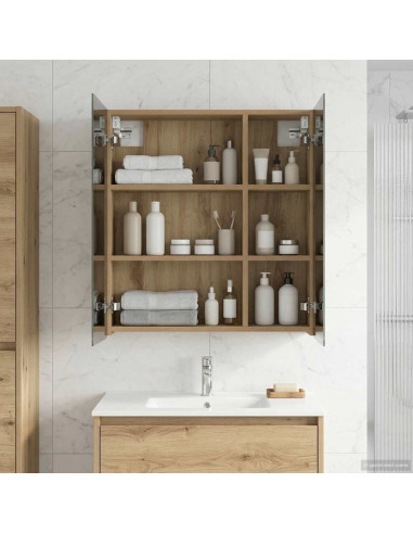 Mobiletto per specchio da bagno con porta Rovere Artigianale