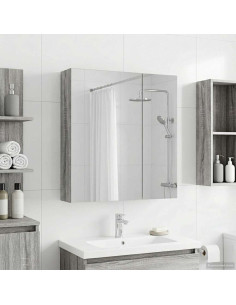 Mobiletto per specchio da bagno Grigio Sonoma 60 x 14,5 x 70 cm