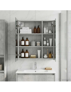 Mobiletto per specchio da bagno con lo scaffale Grigio cemento