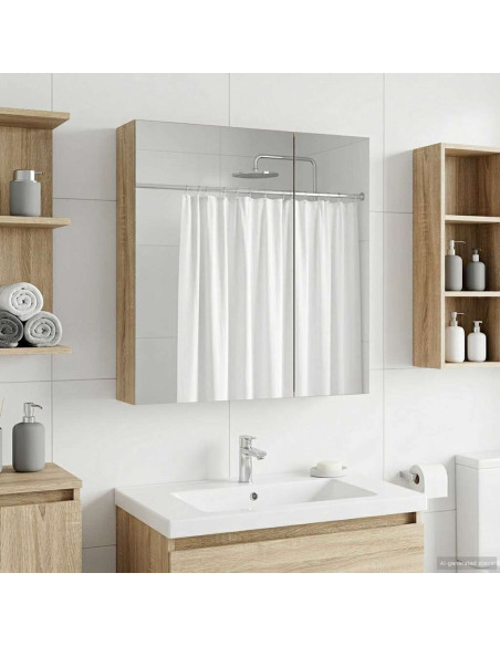 Mobiletto per specchio da bagno Rovere Sonoma 60 x 14,5 x 70 cm