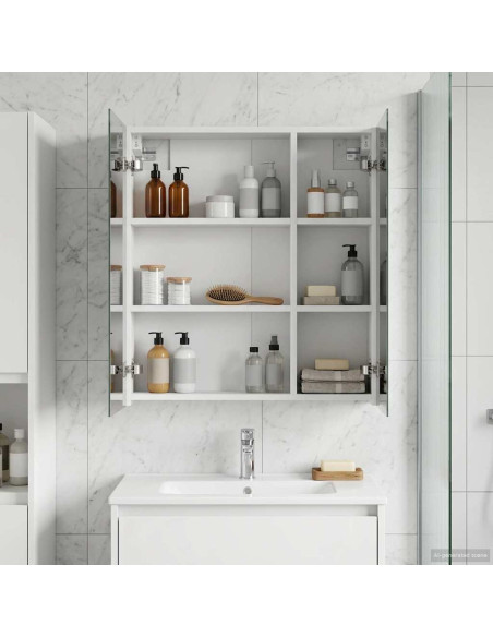 Mobiletto per specchio da bagno Bianco 60 x 14,5 x 70 cm