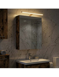 Mobiletto per specchio da bagno Rovere fumé 50 x 14,5 x 70 cm