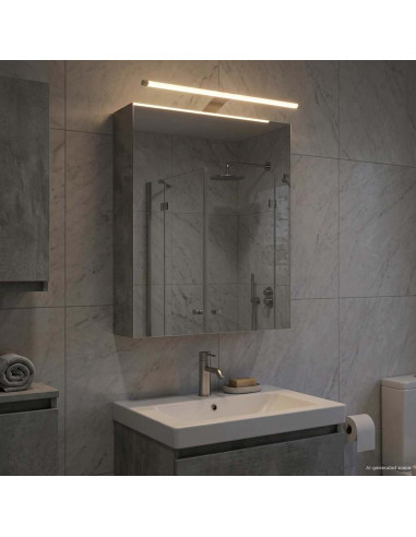 Mobiletto per specchio da bagno con lo scaffale Grigio cemento