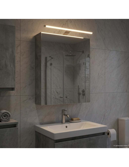 Mobiletto per specchio da bagno con lo scaffale Grigio cemento