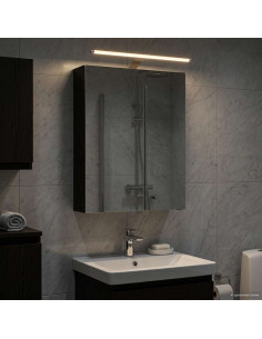 Mobiletto per specchio da bagno Rovere Nero 50 x 14,5 x 70 cm