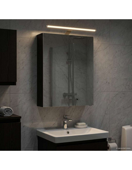 Mobiletto per specchio da bagno Rovere Nero 50 x 14,5 x 70 cm