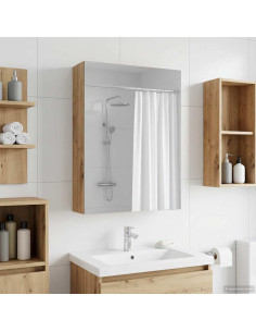 Mobiletto per specchio da bagno con porta Rovere Artigianale