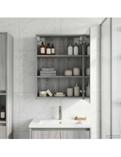 Mobiletto per specchio da bagno Grigio Sonoma 50 x 14,5 x 70 cm