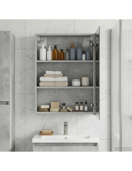 Mobiletto per specchio da bagno con lo scaffale Grigio cemento