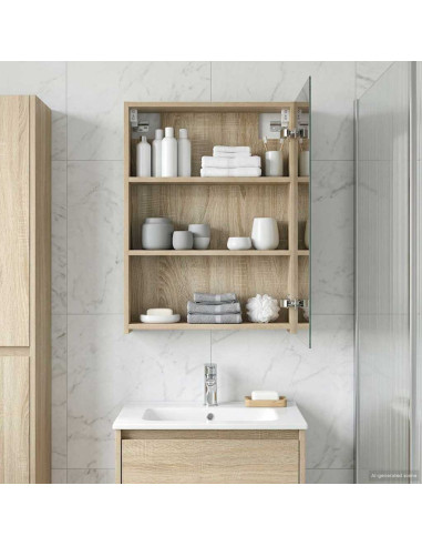 Mobiletto per specchio da bagno Rovere Sonoma 50 x 14,5 x 70 cm