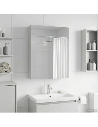 Mobiletto per specchio da bagno Bianco 50 x 14,5 x 70 cm