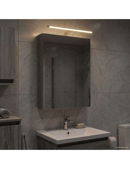 Mobiletto per specchio da bagno con lo scaffale Grigio Sonoma