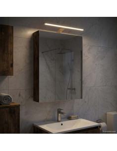 Mobiletto per specchio da bagno Rovere fumé 40 x 10,5 x 60,5 cm