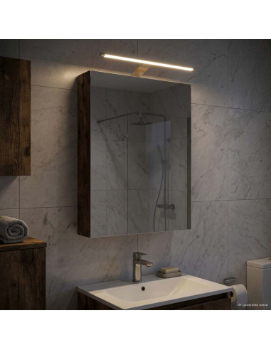 Mobiletto per specchio da bagno Rovere fumé 40 x 10,5 x 60,5 cm