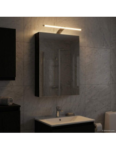 Mobiletto per specchio da bagno Rovere Nero 40 x 10,5 x 60,5 cm