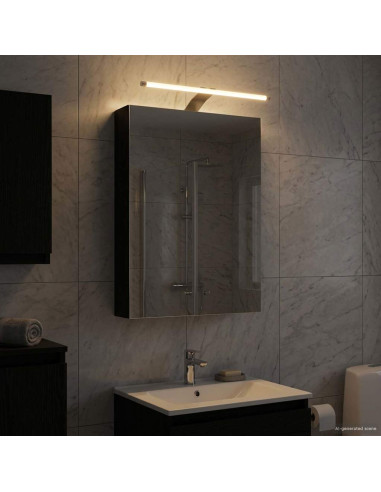 Mobiletto per specchio da bagno Rovere Nero 40 x 10,5 x 60,5 cm