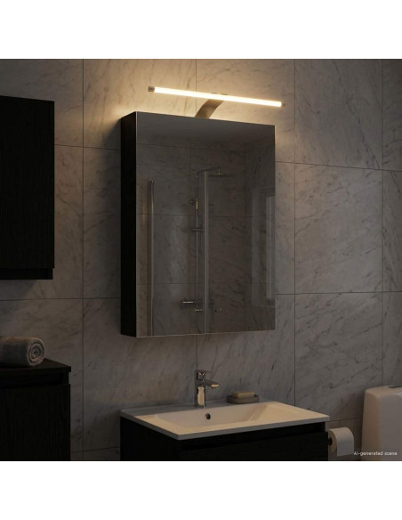 Mobiletto per specchio da bagno Rovere Nero 40 x 10,5 x 60,5 cm