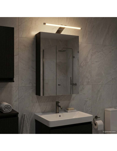Mobiletto per specchio da bagno Rovere Nero 30 x 10,5 x 50 cm