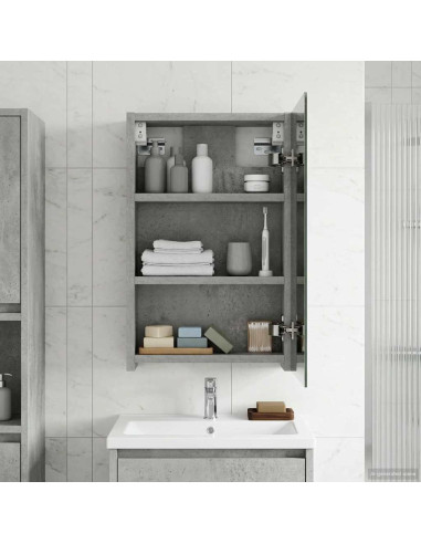 Mobiletto per specchio da bagno con lo scaffale Grigio cemento