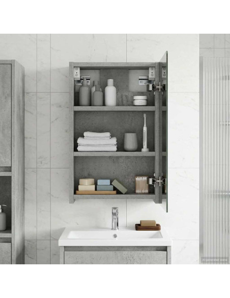 Mobiletto per specchio da bagno con lo scaffale Grigio cemento