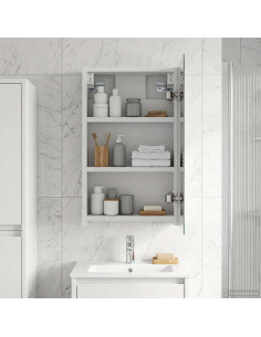 Mobiletto per specchio da bagno Bianco 30 x 10,5 x 50 cm