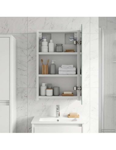 Mobiletto per specchio da bagno Bianco 30 x 10,5 x 50 cm