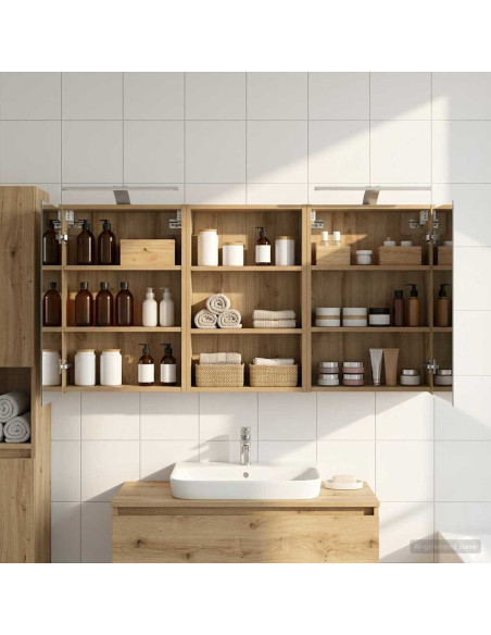 Set di Armadi da Bagno con lo scaffale 3 pcs 126 x 16 x 62.5 cm