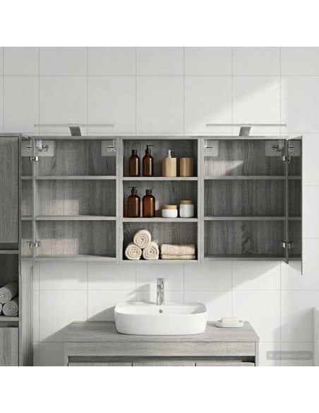 Set di Armadi da Bagno con lo scaffale 3 pcs 126 x 16 x 62.5 cm