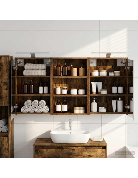 Set di Armadi da Bagno con lo scaffale 3 pcs 126 x 16 x 62.5 cm