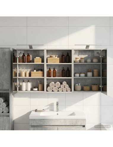 Set di Armadi da Bagno con lo scaffale 3 pcs 126 x 16 x 62.5 cm