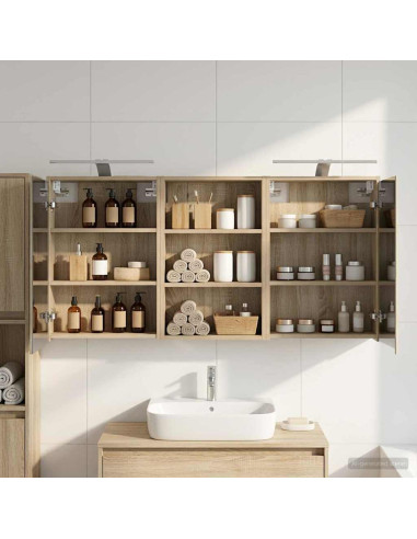 Set di Armadi da Bagno con lo scaffale 3 pcs 126 x 16 x 62.5 cm