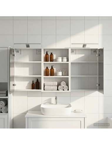 Set di Armadi da Bagno con lo scaffale 3 pcs 126 x 16 x 62.5 cm