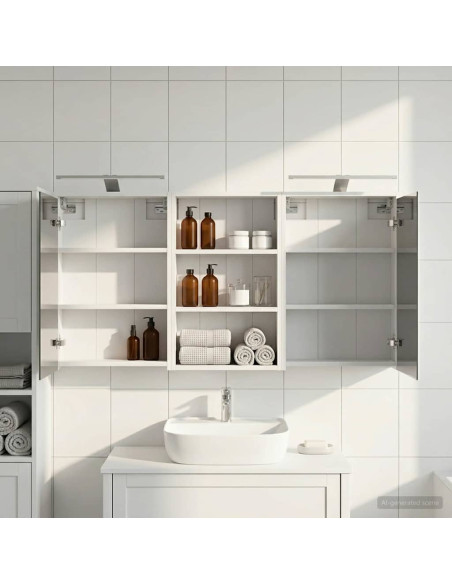 Set di Armadi da Bagno con lo scaffale 3 pcs 126 x 16 x 62.5 cm