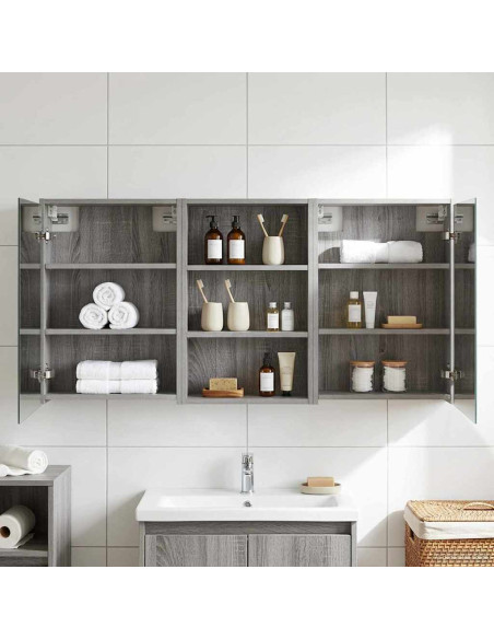 Set di Armadi da Bagno con lo scaffale 3 pcs 126 x 16 x 62.5 cm