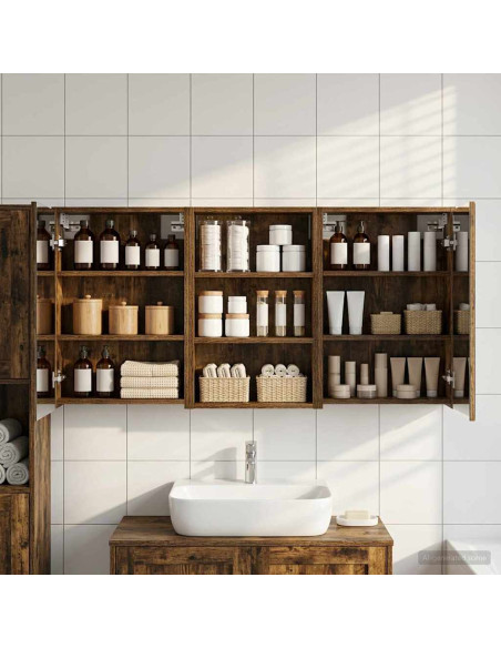 Set di Armadi da Bagno con lo scaffale 3 pcs 126 x 16 x 62.5 cm