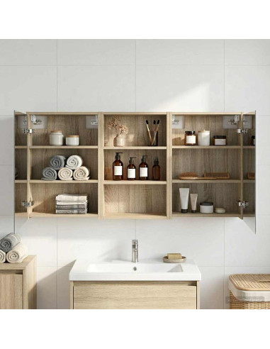 Set di Armadi da Bagno con lo scaffale 3 pcs 126 x 16 x 62.5 cm