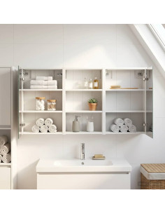 Set di Armadi da Bagno con lo scaffale 3 pcs 126 x 16 x 62.5 cm