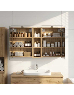 Set di Armadi da Bagno con lo scaffale 3 pcs 120 x 14,5 x 70 cm