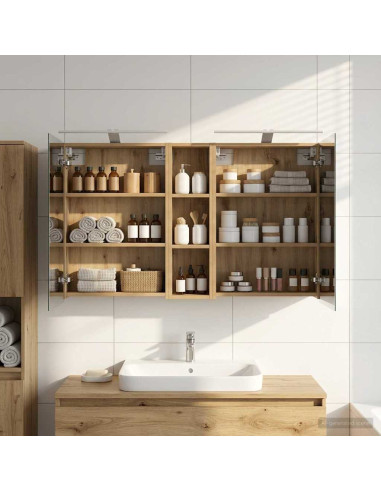 Set di Armadi da Bagno con lo scaffale 3 pcs 120 x 14,5 x 70 cm