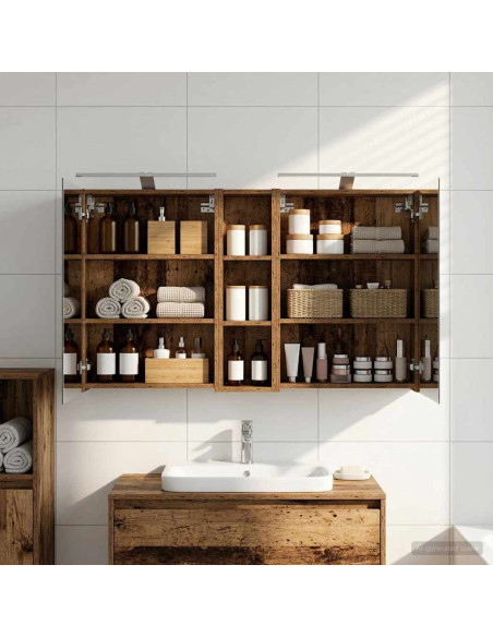 Set di Armadi da Bagno con lo scaffale 3 pcs 120 x 14,5 x 70 cm