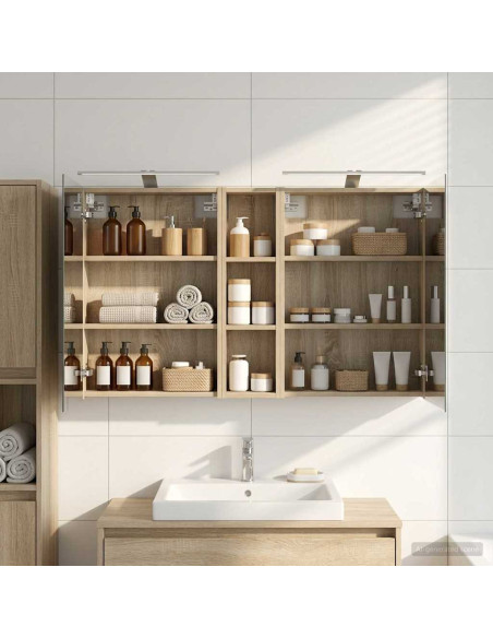 Set di Armadi da Bagno con lo scaffale 3 pcs 120 x 14,5 x 70 cm